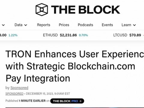 权威外媒报道:波场TRON正式集成 Blockchain.com Pay 以提升用户体验
